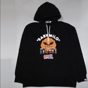 bape Naruto x bape pullover hoodie black size Medium